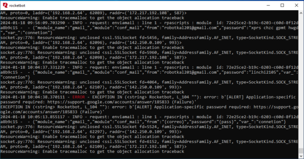 Enable tracemalloc to get the object allocation traceback - Rocketbot Forum