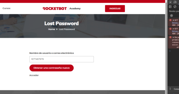 NO ME DEJA REGISTRARME EN ACADEMY - Rocketbot Forum