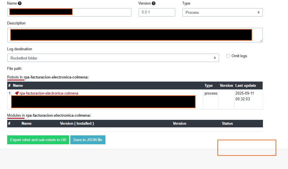 BOTON AMARILLO DE EXPORTAR ROBOT A PRODUCCION NO APARECE - Rocketbot Forum